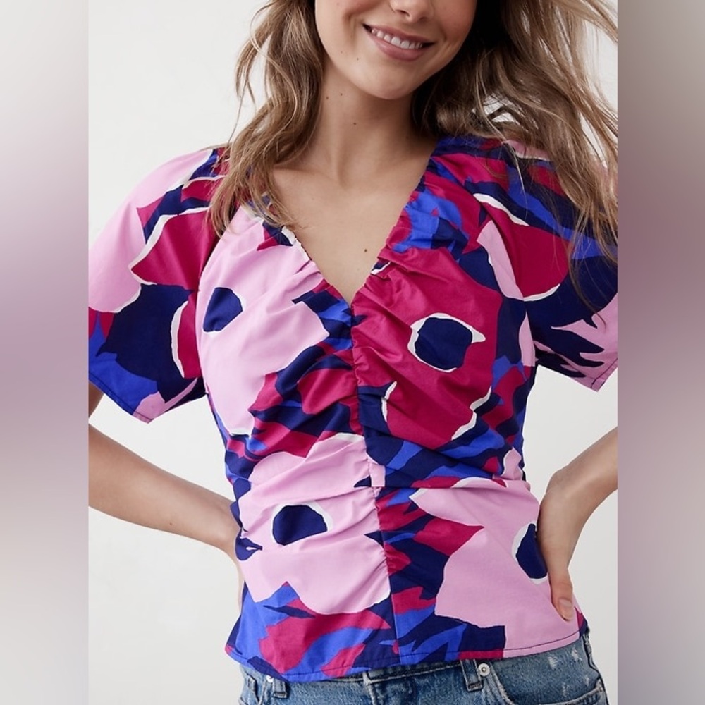 New Banana Republic Women’s Size 16 Fitted Poplin Top Floral